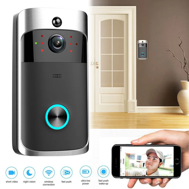 

Wireless WiFi Door Bell Smart Video Phone Door Visual Ring Intercom Camera Safety System SL@88
