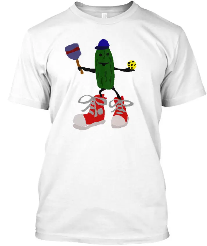 Funny Pickle With Pickleball Paddle Premium Tee T Shirtin TShirts