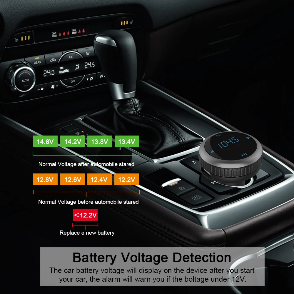 Bluetooth автомобильный умный указатель fm-передатчик с ЖК 2.1A USB портом Автомобильный MP3 аудио плеер TF слот fm-передатчик USB Автомобильное зарядное устройство