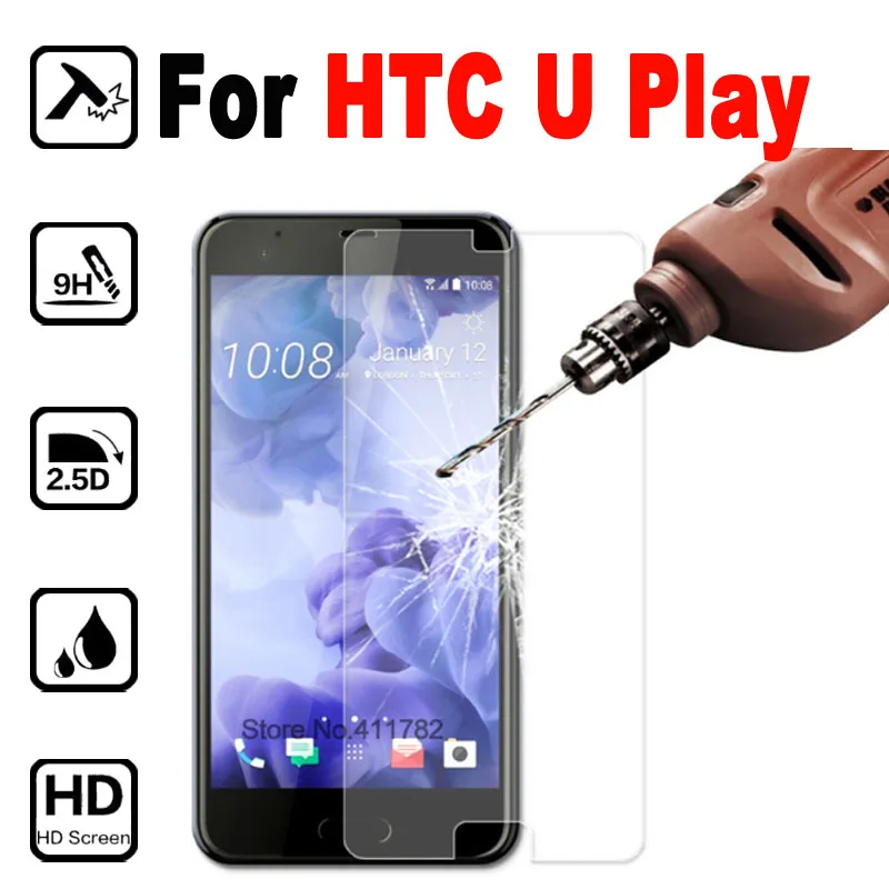 

For HTC U Play Tempered glass cover Screen Protector For HTC U Play 5.2Inch Case phone protective film on UPlay