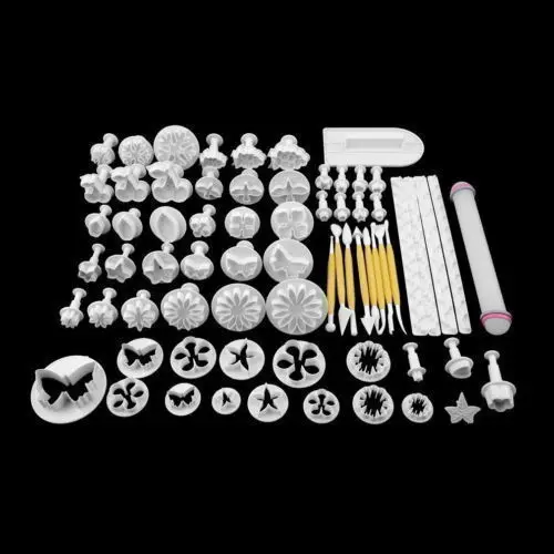 

68Pcs Fondant Cake Cookie Sugar Craft Decorating Plunger Modelling Tools Set DIY Cake Cutters Molds Sugarcraft