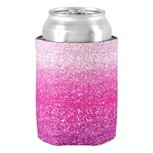 Персонализированные Блестящий розовый эффектом деграде(переход от темного к может охладитель для свадьбы, годовщины, дня рождения вечерние свадебные сувениры напитков Термосумка для напитков охладители для банок с пивом