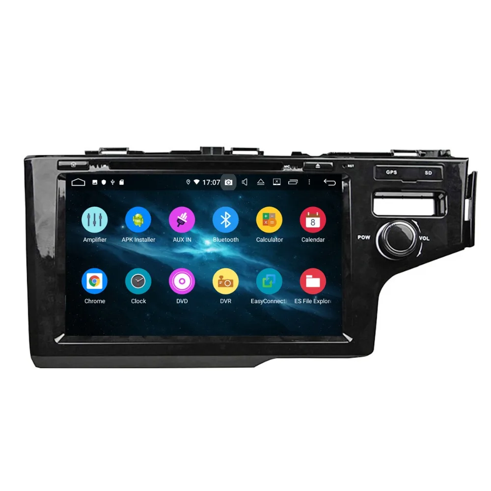 Discount 9 inch Car CD DVD player Android7.1 Quad core Car GPS navigation for Honda Fit RHD 2014-2017 radio mirror link mp3 video player 6