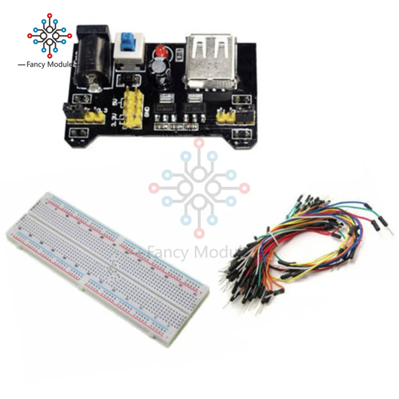 MB102 модуль питания 3,3 V 5V+ макетная плата 830 Point+ 65 шт. соединительный кабель