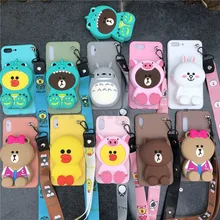 For OnePlus 6 6T 7 7 Pro Cartoon Zipper Wallet Phone Case Soft TPU+Silicone Purse Bag Cover for One Plus 6 6T 7 7Pro Coque Funda