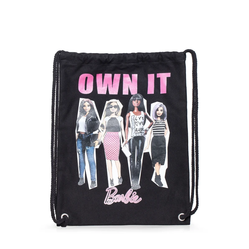 Женские рюкзаки Барби черные модные сумки для девочек обычная школьная сумка модная трендовая короткая сумка с большой емкостью