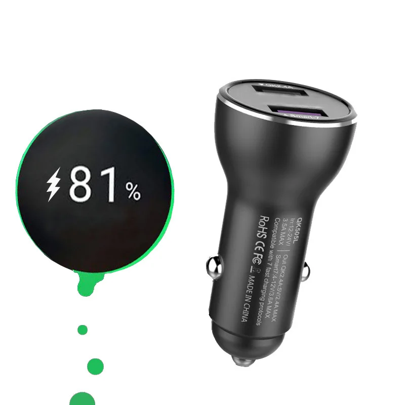 

SuperCharge Car Charger Dual USB FCP Quick Charger For HUAWEI Mate 20 Pro P30 Pro P20 P10 Plus Mate 9 10 Honor 10 8 9 V9 QC3.0