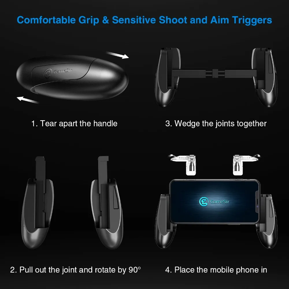 GameSir F2 Gamepad Firestick Grip for Android & iOS Phone Game Mount Bracket Pubg mobile Trigger Fi
