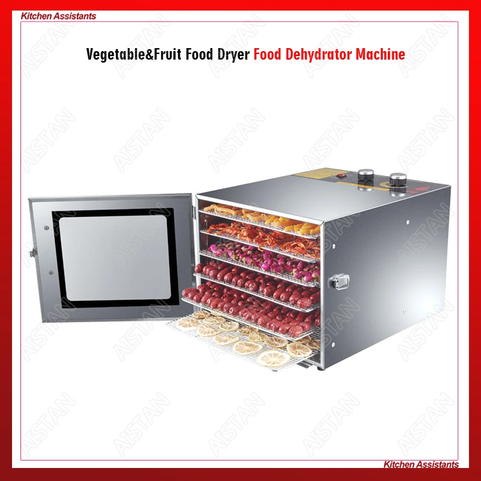 

XH01 XH02 6 10 Trays Food Dehydrator Snacks Dehydration Dryer Fruit Vegetable Herb Meat Drying Machine Stainless Steel