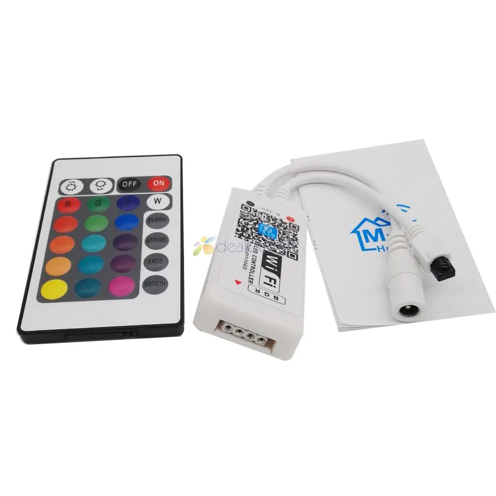 

Magic Home Mini WiFi LED RGB / RGBW Controller DC 5V 12V 24V iOS Android APP 24Key IR Remote Controler for RGB RGBW LED Strip