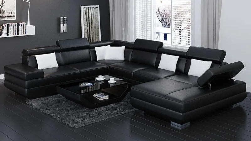 0413-K5009 -4 black sofa