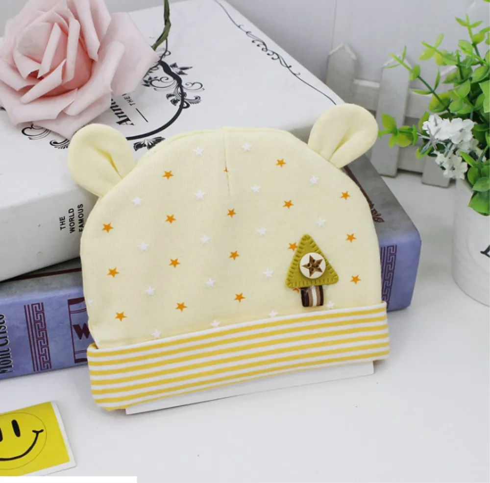 Милая хлопковая мягкая шапочка для новорожденного, для малыша младенец, девочка, малыш, удобная Больничная детская шапочка, шапочка - Цвет: Цвет: желтый