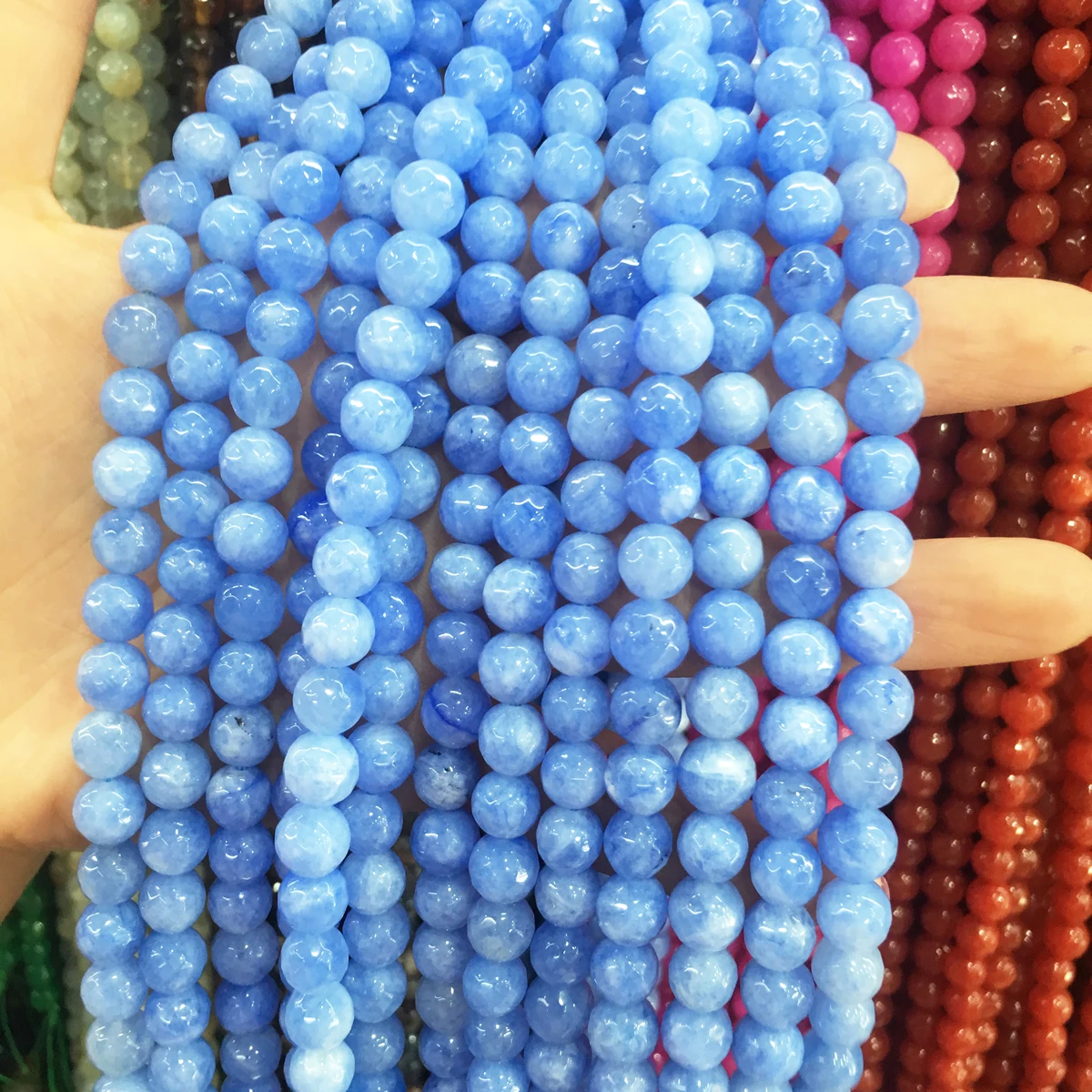 

Natural Stone Section Beads 8mm for Jewelry Making DIY Beads Bracelets Bangles Necklace