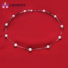Venta al por mayor collar de alta calidad 100% perla natural joyería 925 plata de ley Bijoux collar para mujeres
