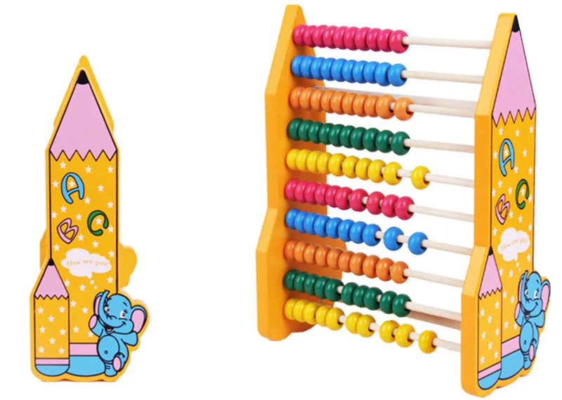 New wooden toy Color box abacus frame wooden shelves are font b calculated b font baby