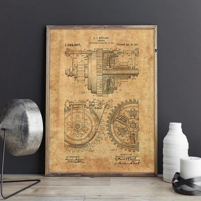 Metal Gears Wall Art Print