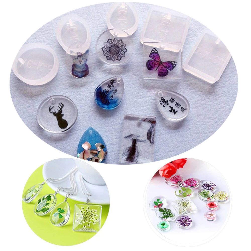 

5Pcs/Set Water Drop Shape Silicone Mold For Resin Forms Crystal Diamond Bracelet Pendant Jewelry Doming Mould Resin Casting