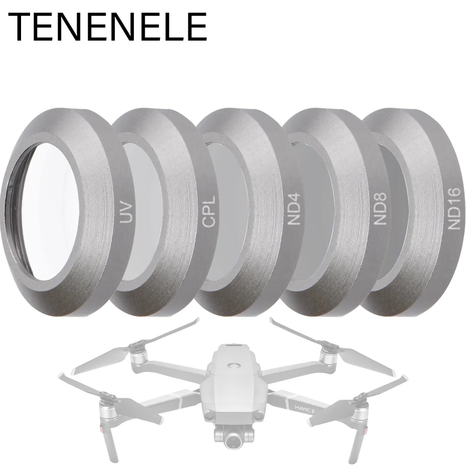 Фильтры для камеры TENENELE фильтр дрона ND4 ND8 ND16 DJI Mavic 2 Zoom Polar PL UV Protector Filter Accessories Mavic2