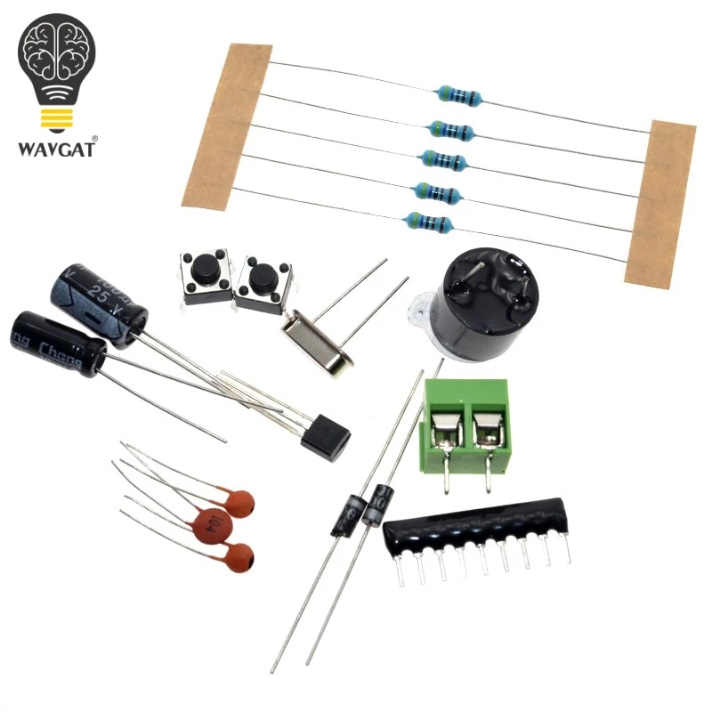 WAVGAT AT89C2051 цифровые 4 бита электронные часы набор для производства DIY Kit