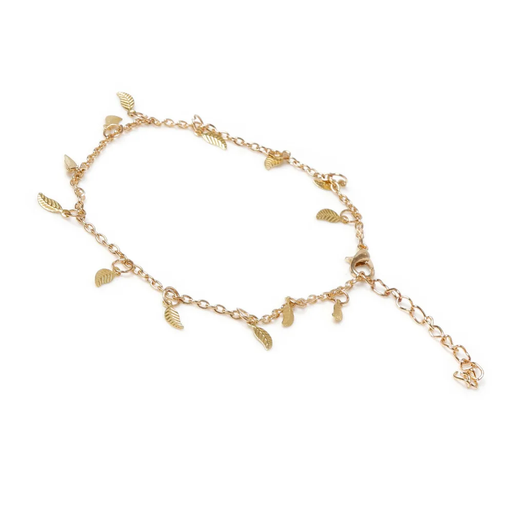 

Leaves Tassel Foot Chain Bangle Ankle Bracelet Anklet Color Gold Simple Trinkets Beach Dance Wedding Jewelry Body-0271