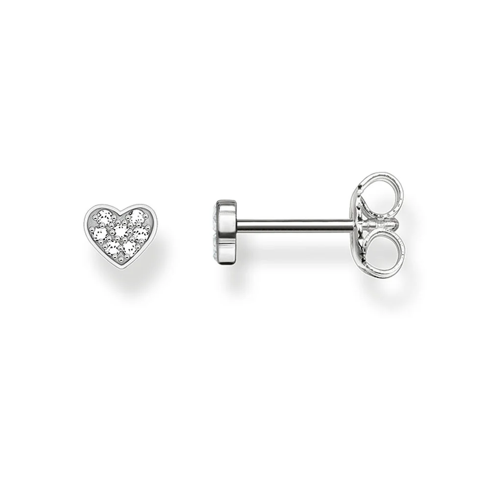 

White CZ Pave Small Heart Studs Earrings 2019 Thomas Style Ear Stud Earring 925 Sterling Silver Jewelry Earing Ts Gift For Women