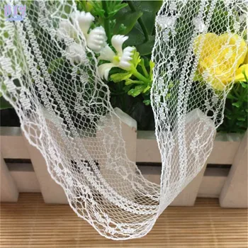 

100Yards White Net Edge Lace Trim Ribbon Polyester Mesh Embroidered Sewing Wedding Bridal Dress DIY Fabric Craft