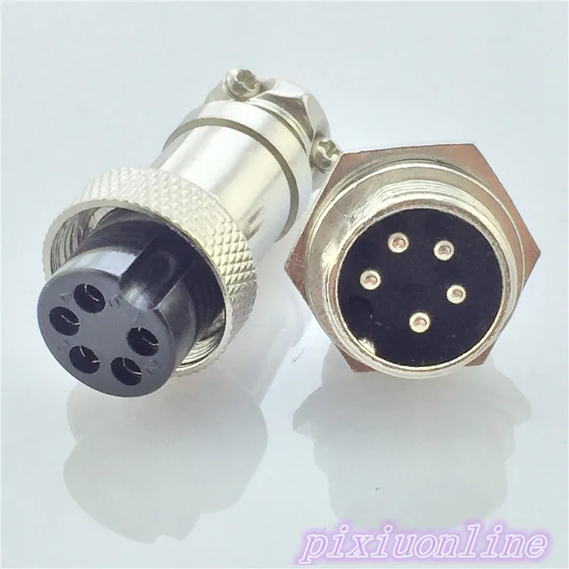 

1set GX16 5 Pin Male Female Diameter 16mm L73 Circular Connector Aviation Socket Plug Wire Panel Connector High Quality
