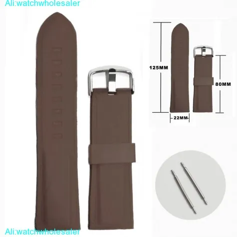 22mm Dark Brown Silicone Jelly Rubber Unisex Watch Band Straps WB1054K22JB