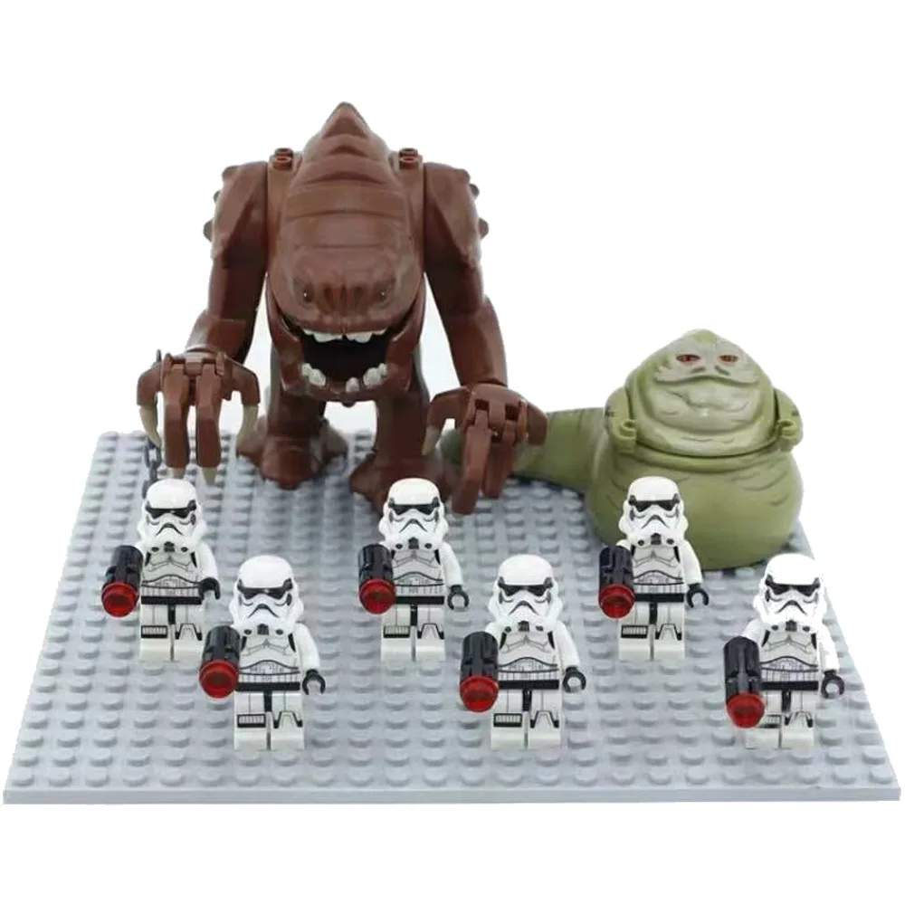 

10pcs/lot Star Wars Dewback + 8pcs/lot Jabba Compatible Legoing Lepining Building Block Toys for Kid Action ROBOT Sandtroopers