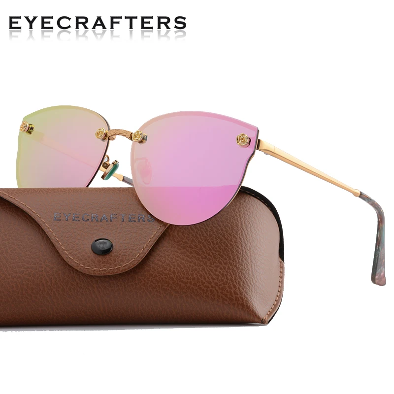 

Fashion Womens Cat Eye Sunglasses Polarized Classic Brand Designer UV400 Sunglasses Coating Mirrored Eyewear Shades