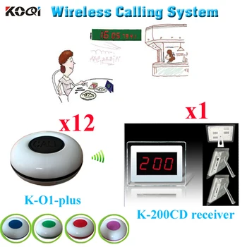 

Restaurant Call Bell System Excellent Electronic Pager Equipment To Call Waiter Service (1 display+12 waterproof call button)