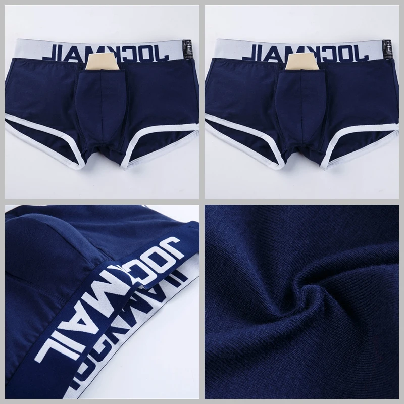 JOCKMAIL 2 шт. увеличивающее Мужское нижнее белье боксеры сексуальные для геев пениса