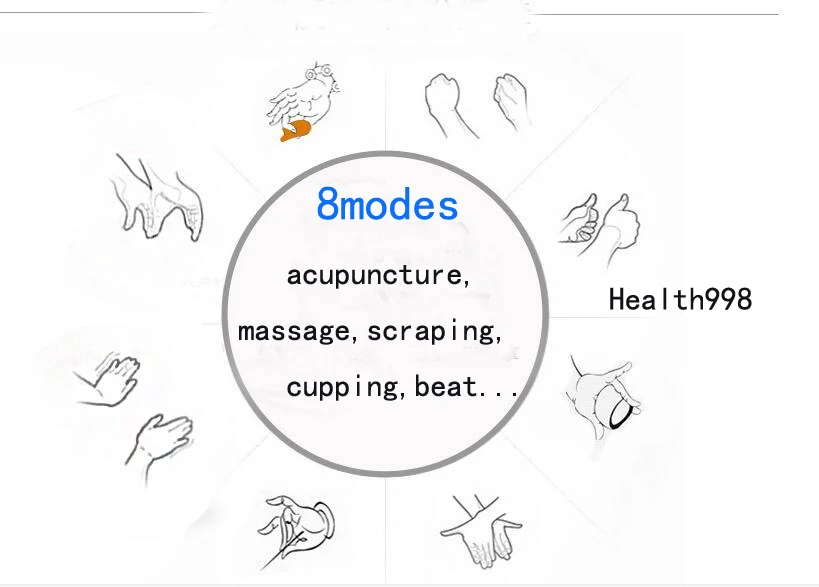 Big Blue LCD Electronic Full Body Slimming device Pain Relief acupuncture massager for hand foot physiotherapy and face massage