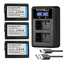 3pcs NP-FW50 NP FW50 Camera Battery + LCD USB Dual Charger for Sony Alpha a7r2 a6500 a6300 a6000 a5100 a5000 a3000 NEX-5T 5t 5R 3pcs NP-FW50 NP FW50 Camera Battery + LCD USB Dual Charger for Sony Alpha a7r2 a6500 a6300 a6000 a5100 a5000 a3000 NEX-5T 5t 5R