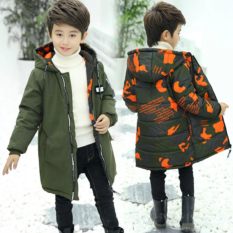 Г., новые куртки-парки для мальчиков верхняя одежда для подростков детские зимние куртки на рост от 110 до 170 см, пуховые пальто Теплый детский плотный хлопковый пуховик