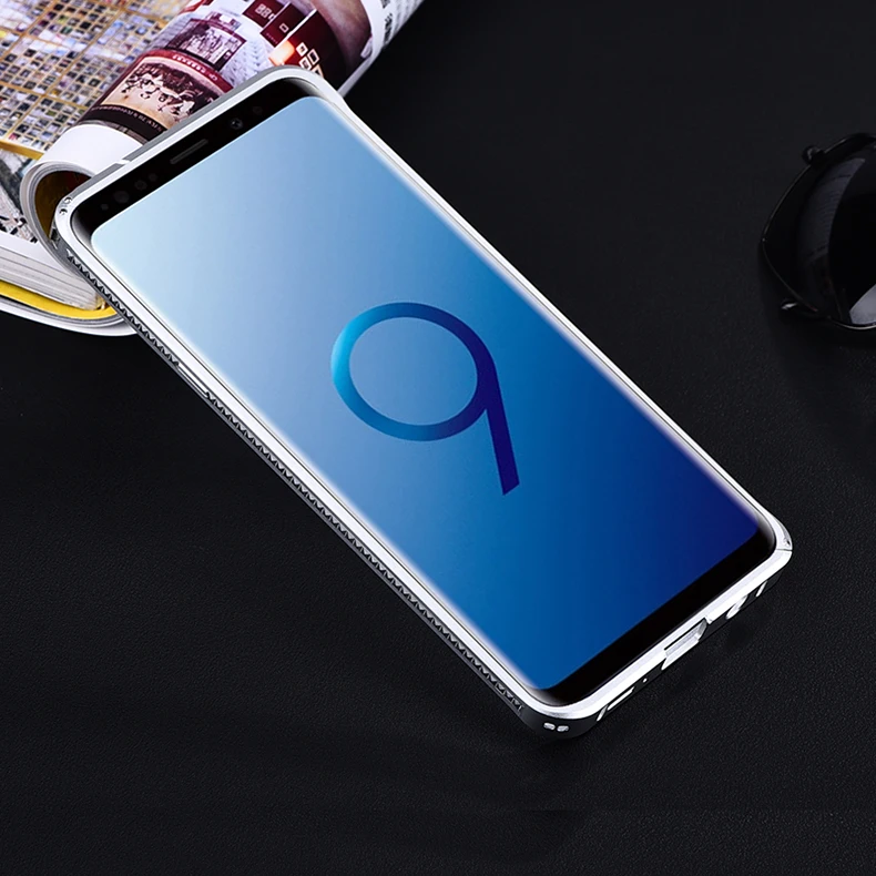 Бампер iMatch чехол для samsung Galaxy S9 S8 Plus S7 Роскошная Алмазная форма Алюминиевый металлический Невидимый чехол с подставкой