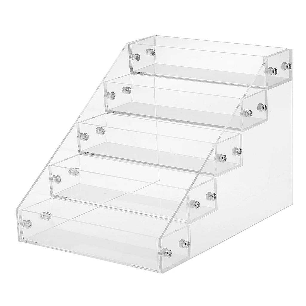 

Premium Quality Clear Acrylic 5 Step Nail Polish Organizer Table Desk Display Holder for 25 Bottles