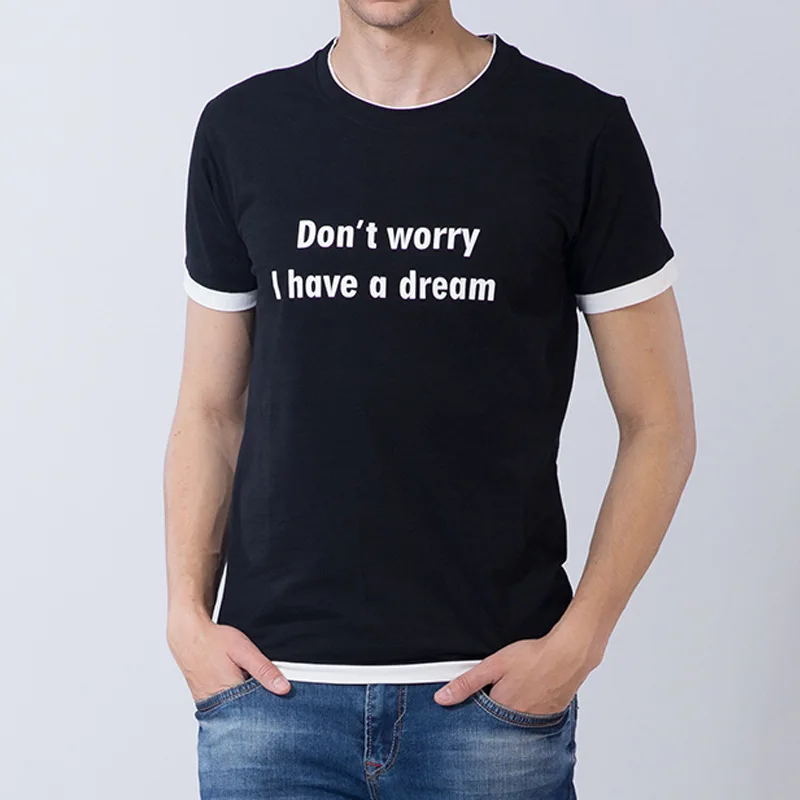 Men Multicolor Cool T Shirt Fashion Cotton Tshirts Casual Letter Print