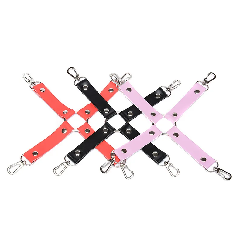 PU Leather Plush Handcuffs Ankle Cuffs Wrist Bondage Restraints Bed Fetish Slave Bdsm Bondage Kit Gear Erotic Toys For Adults (3)