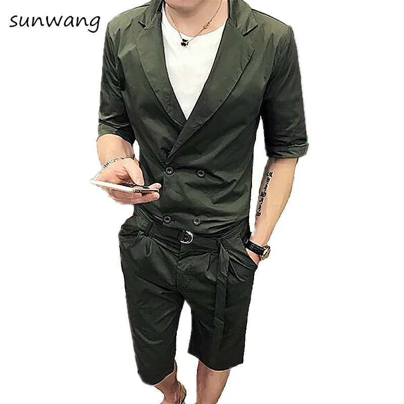 Summer Casual Dress Unique Designer Slim Fit Mens Double Breasted Suits ...