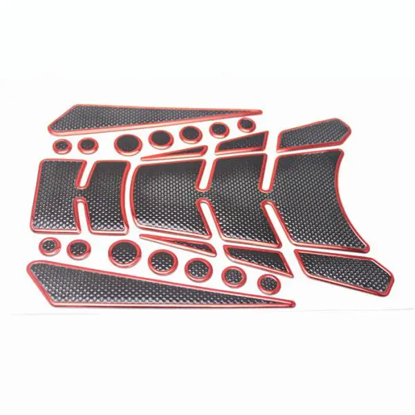 Motor Fuel Gas Petrol Tank Rubber 3D Badge Decal Sticker Red