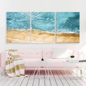 

3 Pcs Scandinavian Painting Abstract Sea Poster and Prints Canvas Paintings on the Wall Art Picture for Living Room Home Decor