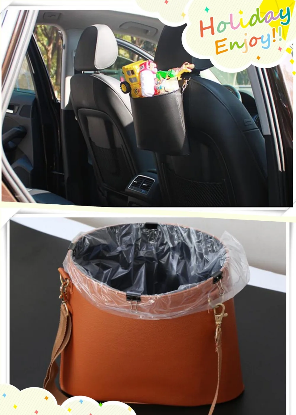 Car styling Car leather garbage bag trash can Box For Honda CRV Accord