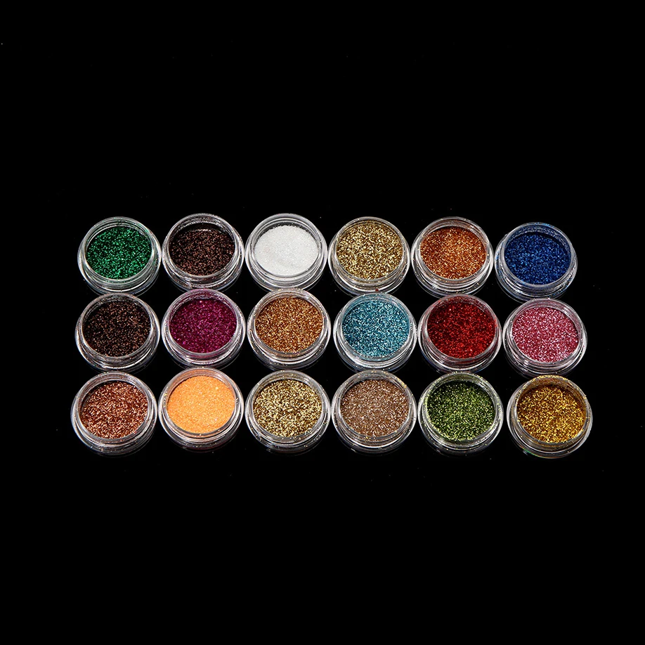 

ISHOWTIENDA holographic 18 Colors glitter Nail Art Glitter Powder Dust for uv nail geAcrylic nail glitter Powder Decoration Tips