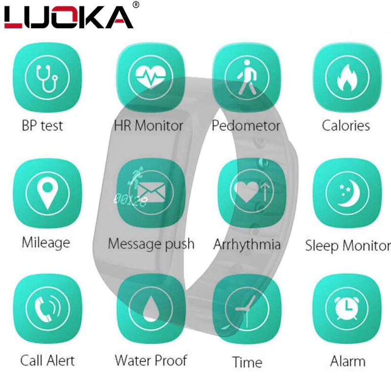  LUOKA Smart Bracelet F1 Fitness Tracker Wristband Heart Rate Monitor Smartbracelet Blood Pressure W - 32902941052