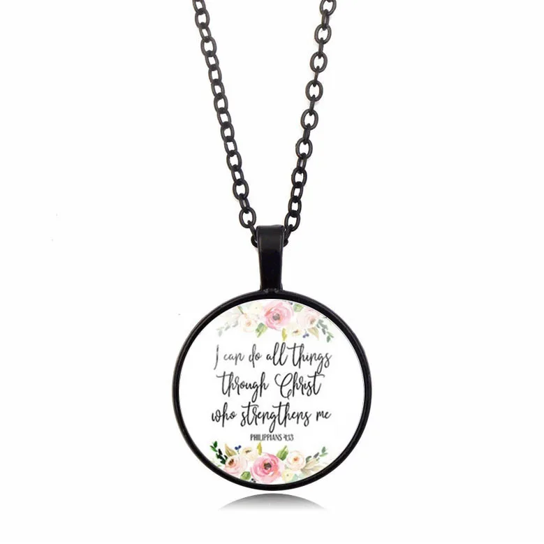 

Philippians 4:13 I can do all things through christ who strengthens me bible verse necklace quote christian jewelry faith gifts