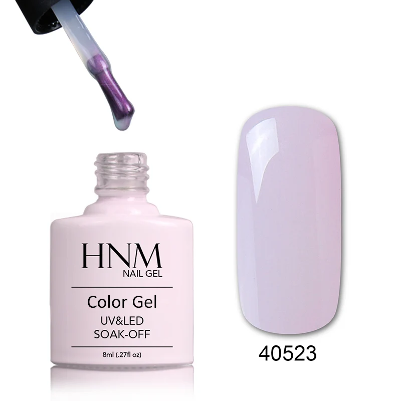 HNM цветной флакон УФ-гель для ногтей 8 мл Чистый Цвет Гель-лак для ногтей длительного действия Гель-лак замочить от УФ Led Nail Art Laquer - Цвет: 40523