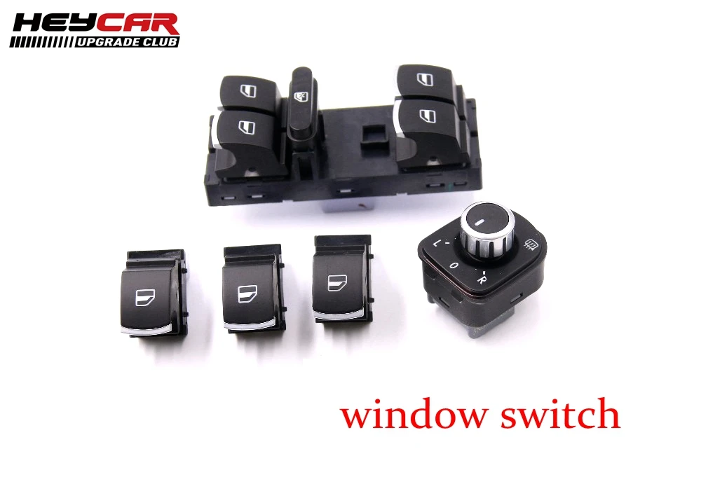 BRUSHED 5PCSSET NO FOLD SIDE MIRROR SWITCH MASTER WINDOW SWITCH FOR VW CC TIGUAN PASSAT B6 GOLF 5 6 JETTA MK5 MK6