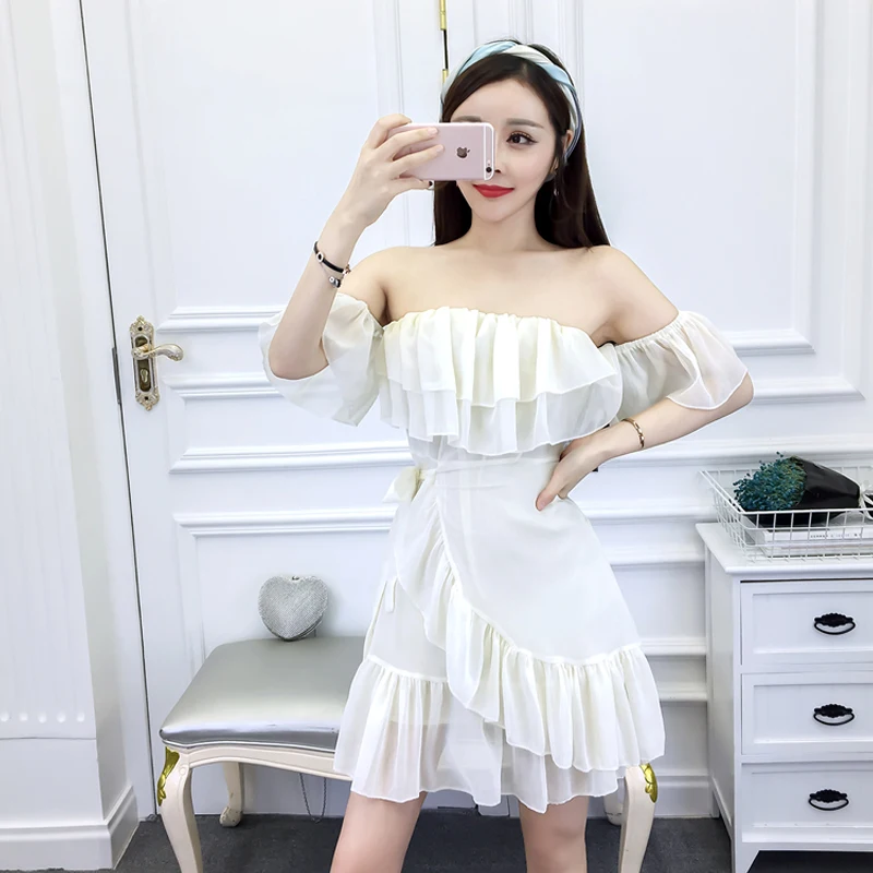Missoov designer Brand fashion summer Women's Clothing Dress sexy party style female ruffles mini strapless Dresses vestidos new