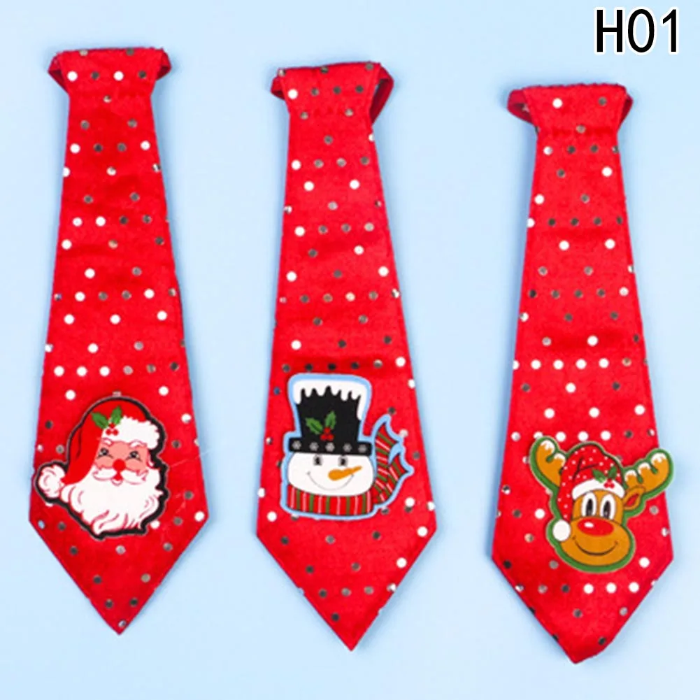 Christmas Tie Party favor Children Snowman Santa Claus Stripe Neckties ...
